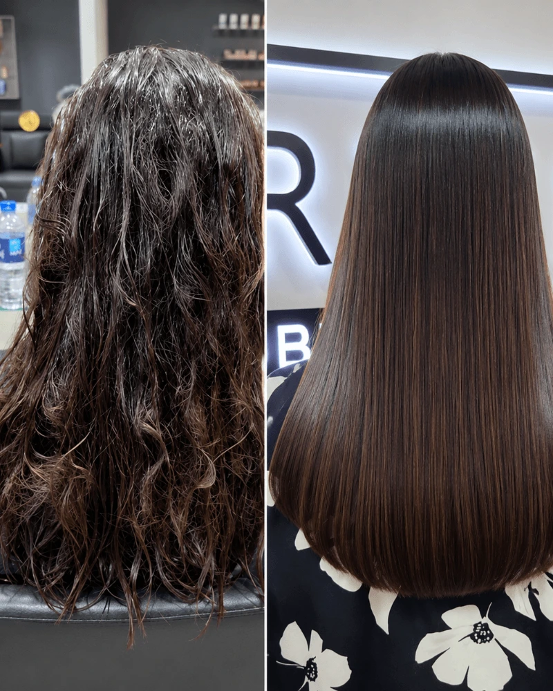 Vegan Keratin Before After Business Bay Dubai